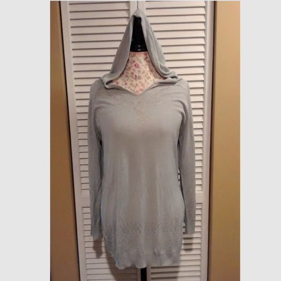 B. Boutique Pullover Knit Hoodie, Size L, Pre-Owned - Picture 1 of 6
